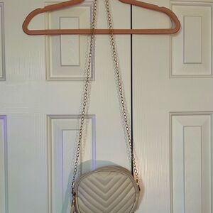 Elegant Cream Quilted Crossbody Bag